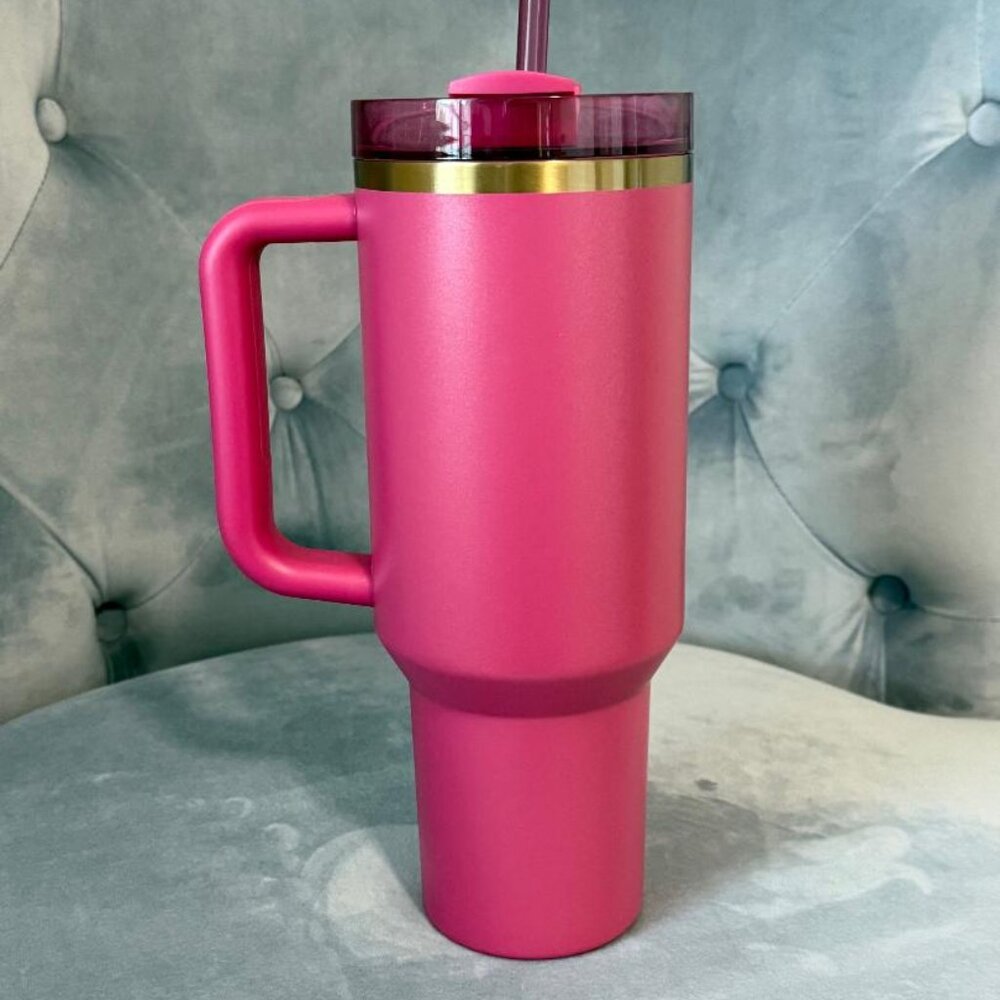 Stanley + Starbucks Pink Quencher Vacuum Cold-To-Go Cup, 40 Fl NWT - Picture 2 of 6